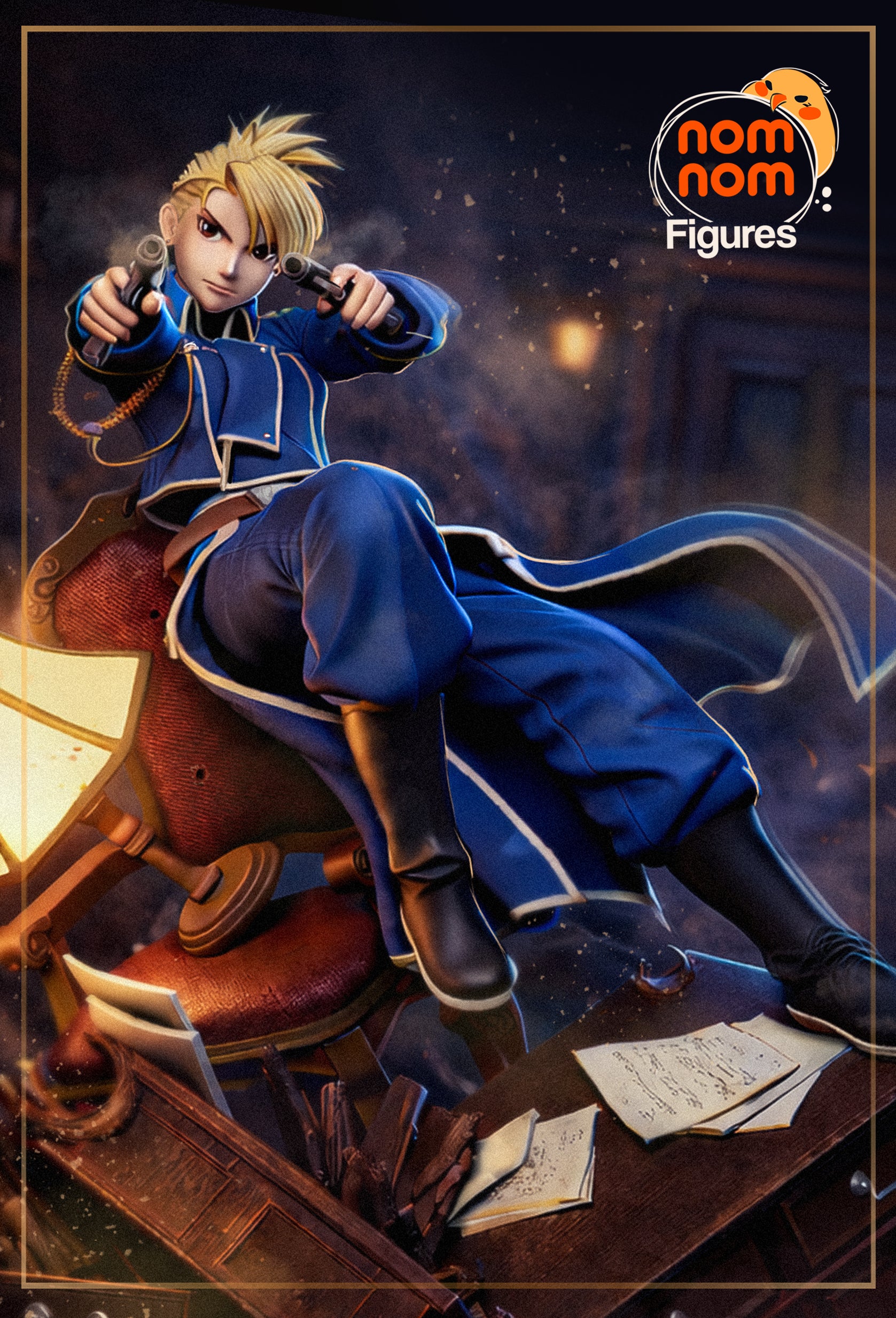 Resin garage kit figure of a sharpshooting lieutenant by Tattles Told 3D, featuring detailed military-inspired design and accessories.