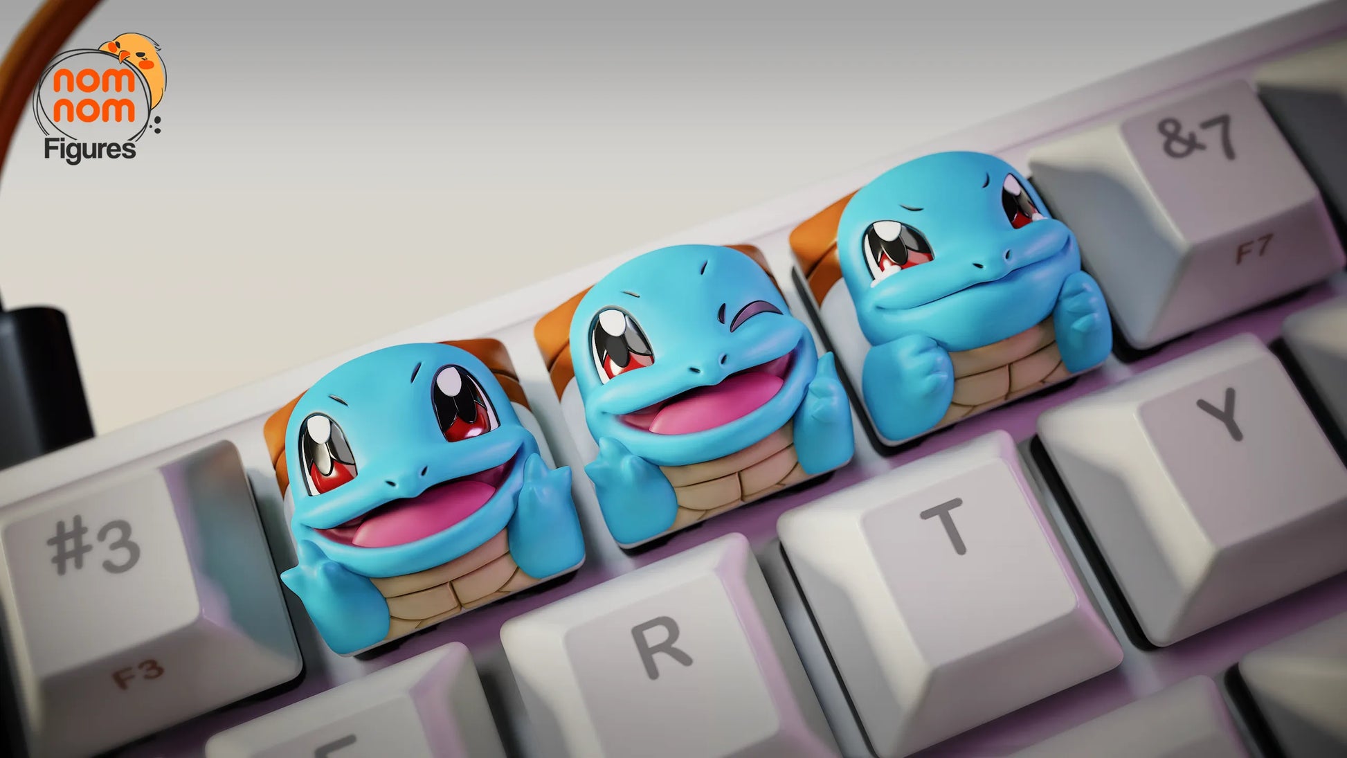Keycaps - Water Starter | 3D Printed Resin Anime Fan Art | Nomnom Figures