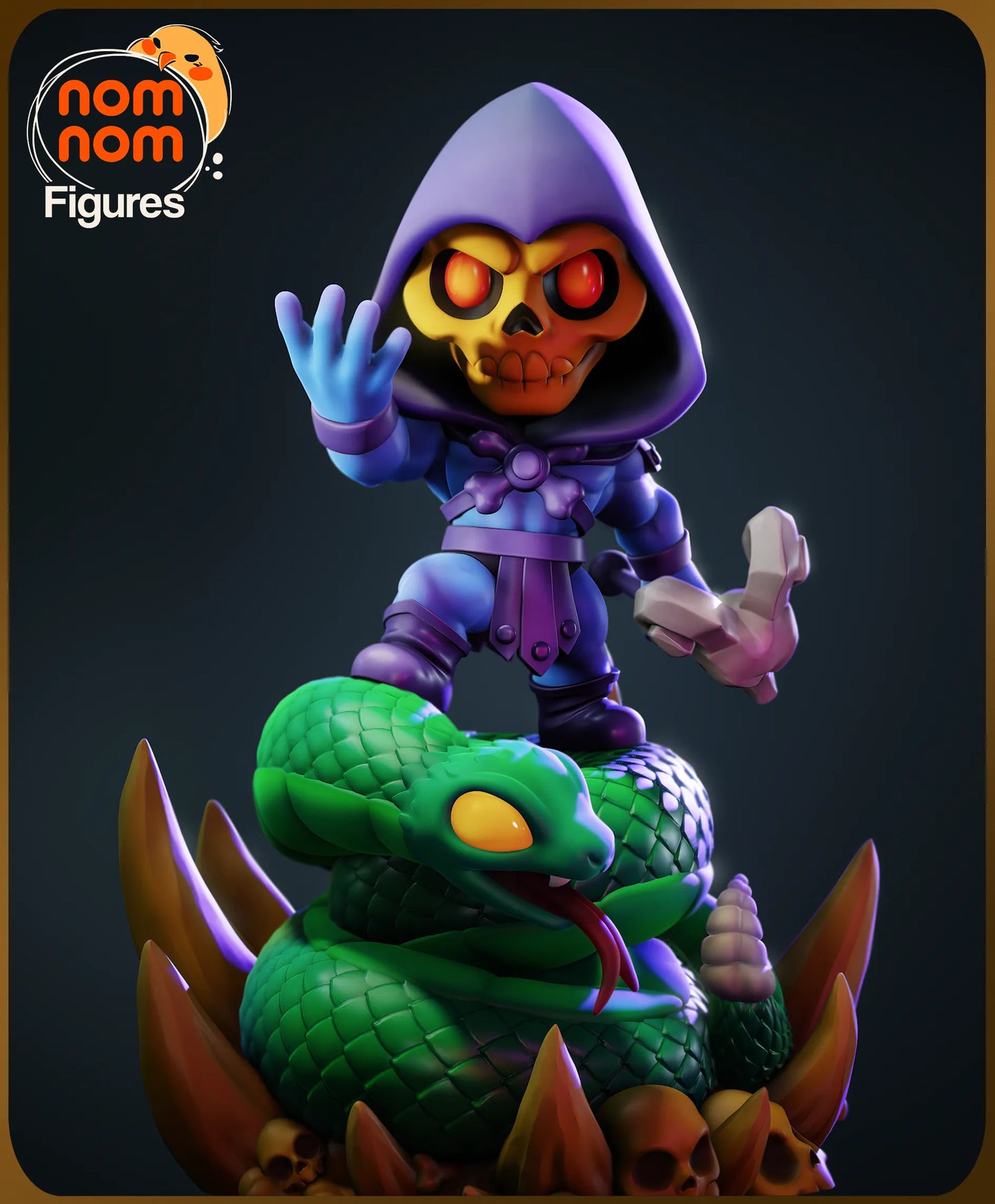 Chibi Skeletal Sorcerer | Resin Garage Kit Figure Anime Fan Art | Nomnom Figures