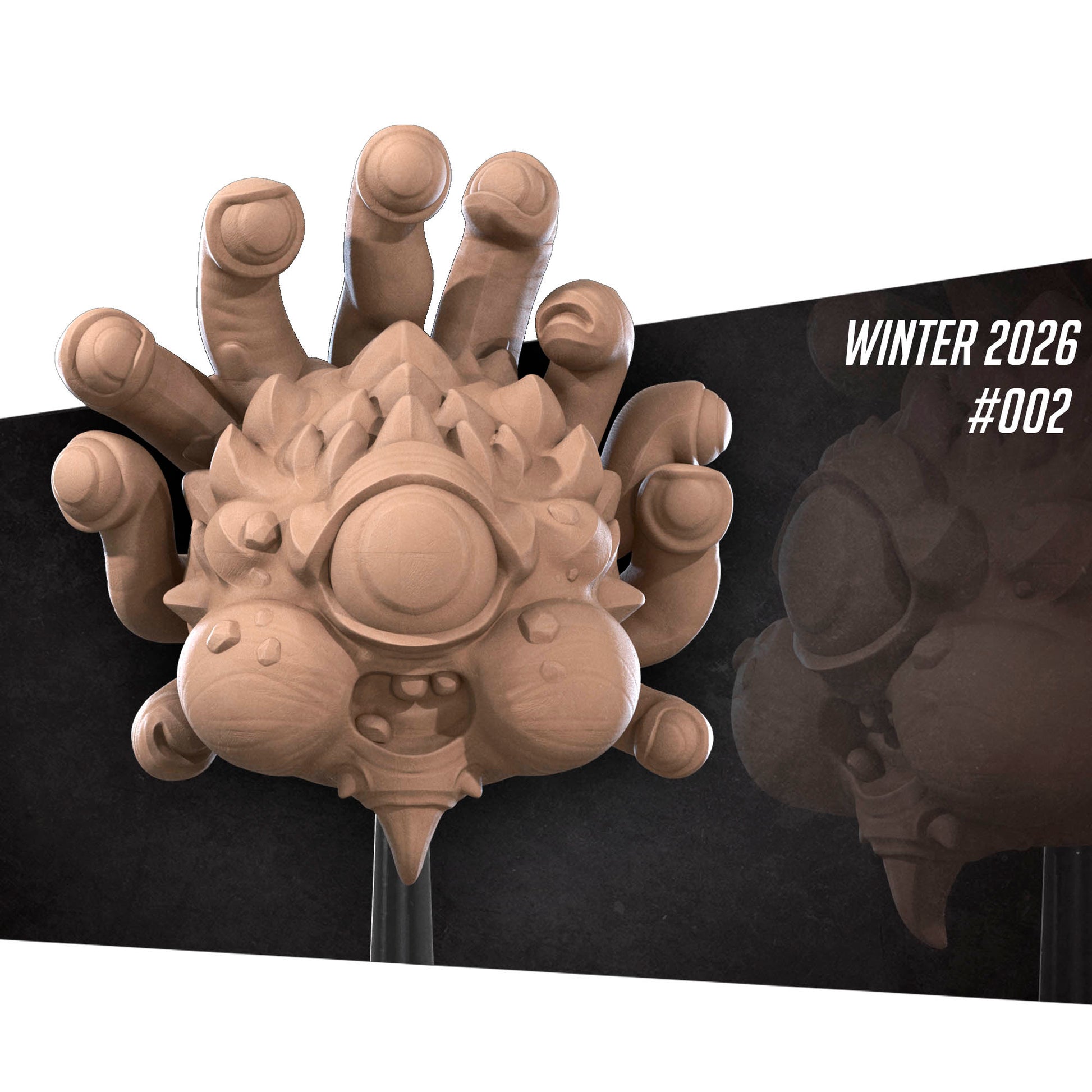 Tattles Told 3D Beholdy D&D TTRPG miniature featuring Bite the Bullet in detailed fantasy character design.