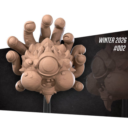 Tattles Told 3D Beholdy D&D TTRPG miniature featuring Bite the Bullet in detailed fantasy character design.