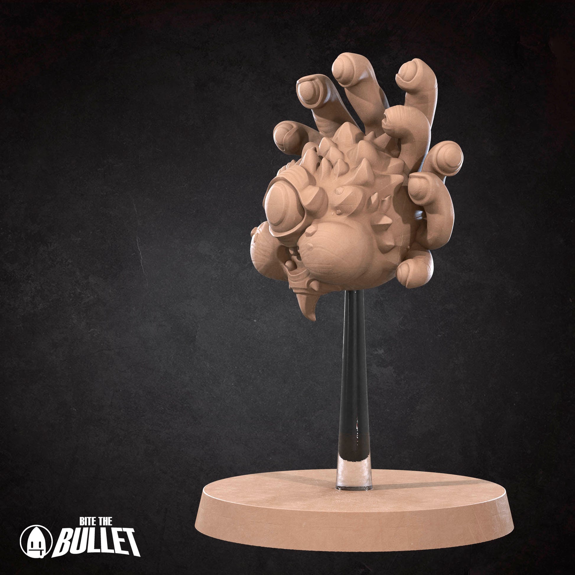 Tattles Told 3D Beholdy D&D TTRPG miniature, Bite the Bullet, detailed fantasy character collectible for tabletop gaming.