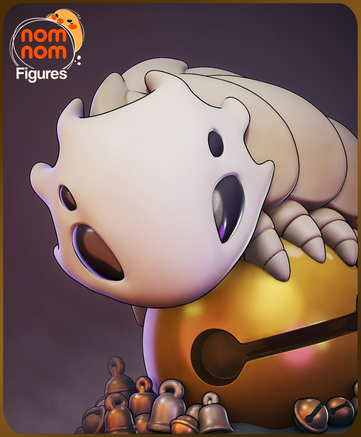 Resin garage kit figure of Chibi Bell Keeper from Nomnom Figures, featuring detailed anime fan art design by Tattles Told 3D.