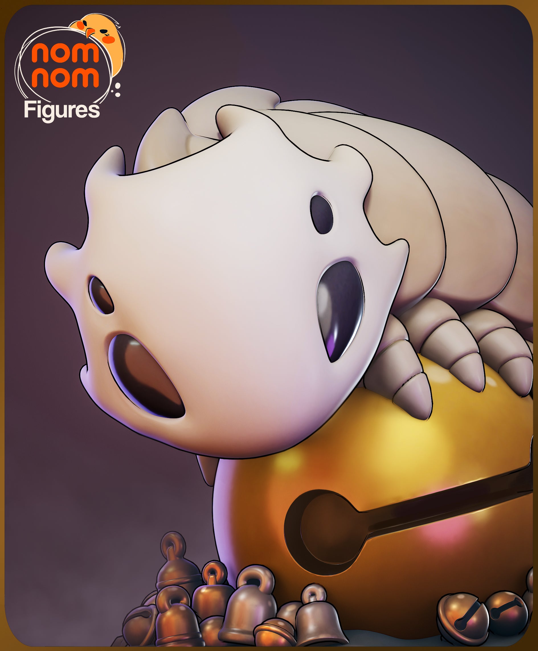 Resin garage kit figure of Chibi Bell Keeper from Nomnom Figures, featuring detailed anime fan art design by Tattles Told 3D.