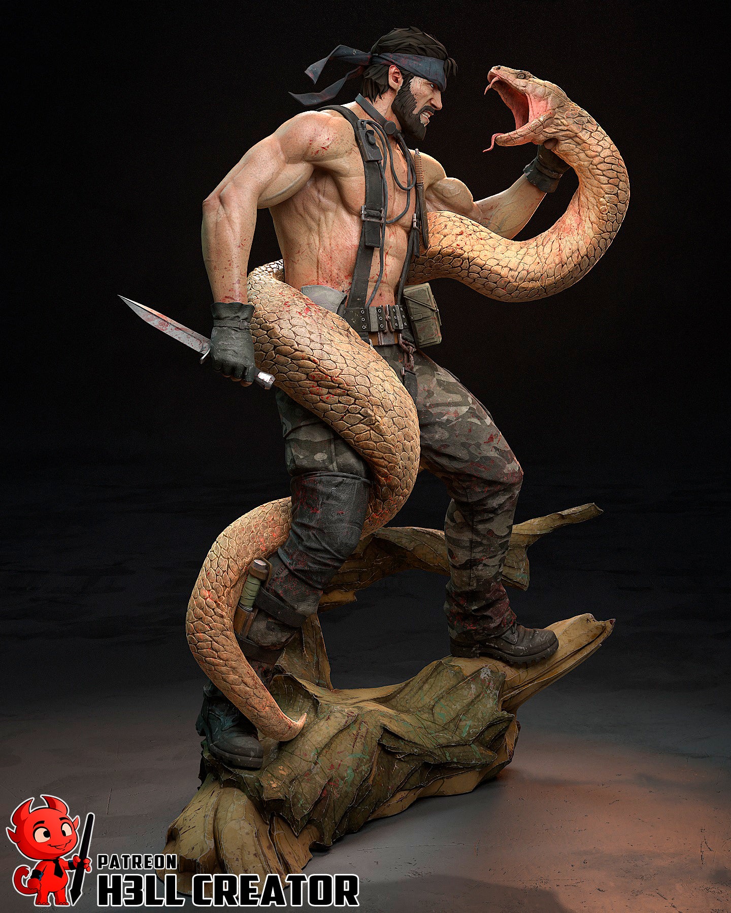 1:10 Snake Muncher | Resin Garage Kit Figure Game Fan Art | h3LL creator