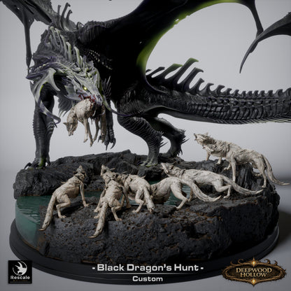 Black Dragon Hunt | D&D TTRPG Mini | Rescale Miniatures