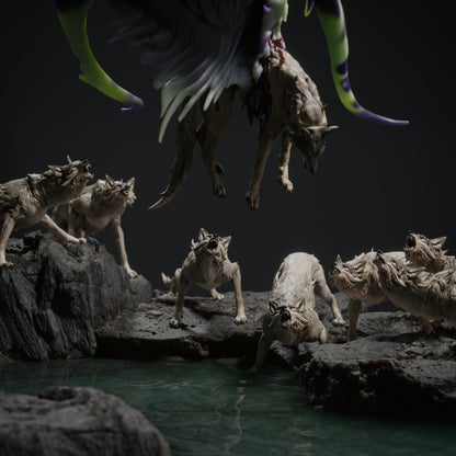 Black Dragon Hunt | D&D TTRPG Mini | Rescale Miniatures