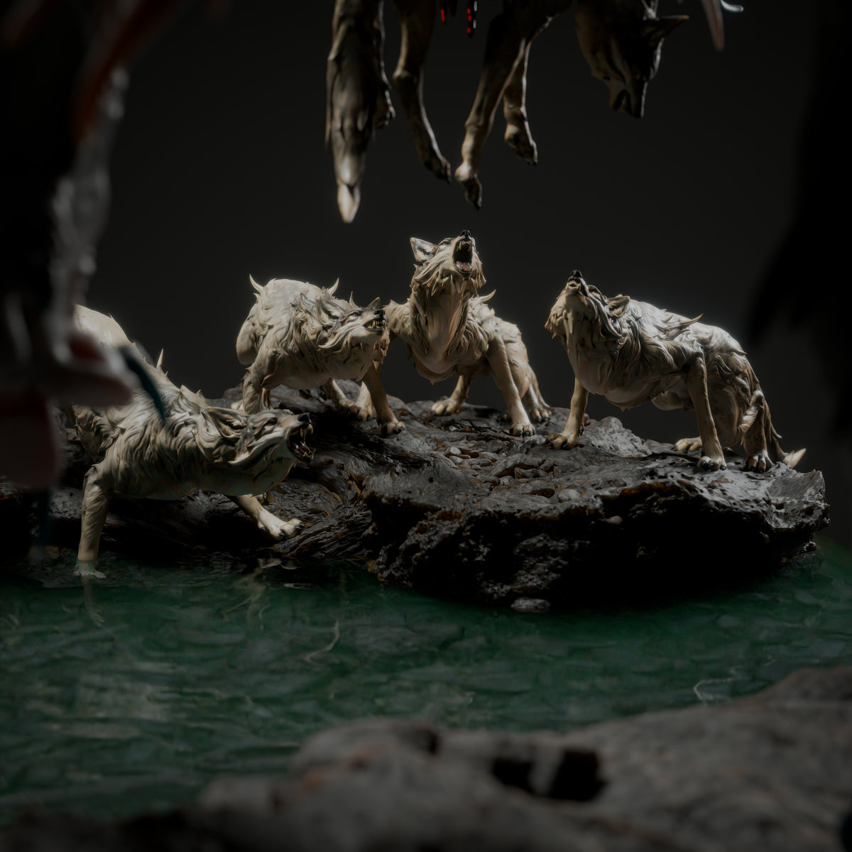 Black Dragon Hunt | D&D TTRPG Mini | Rescale Miniatures