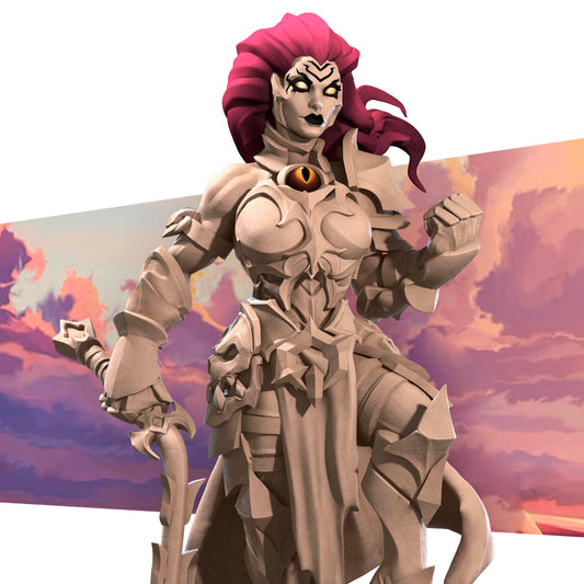 Black Demon Rider miniature from Tattles Told 3D, detailed D&D TTRPG miniatures for tabletop gaming.