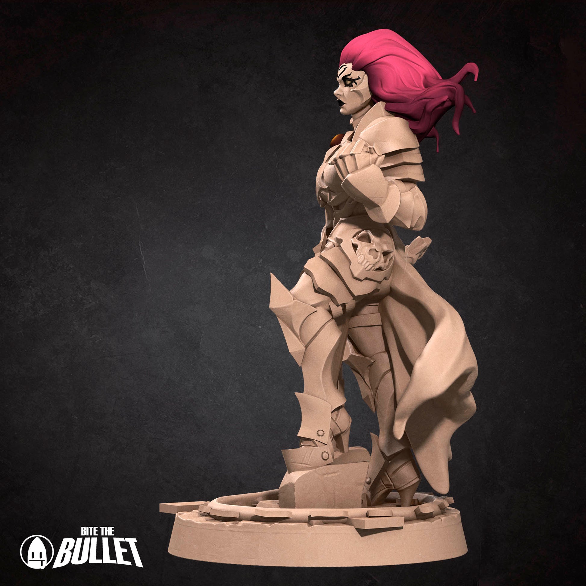 Black Demon Rider D&D TTRPG miniature by Tattles Told 3D, featuring a menacing black demon figure with detailed armor and weaponry.