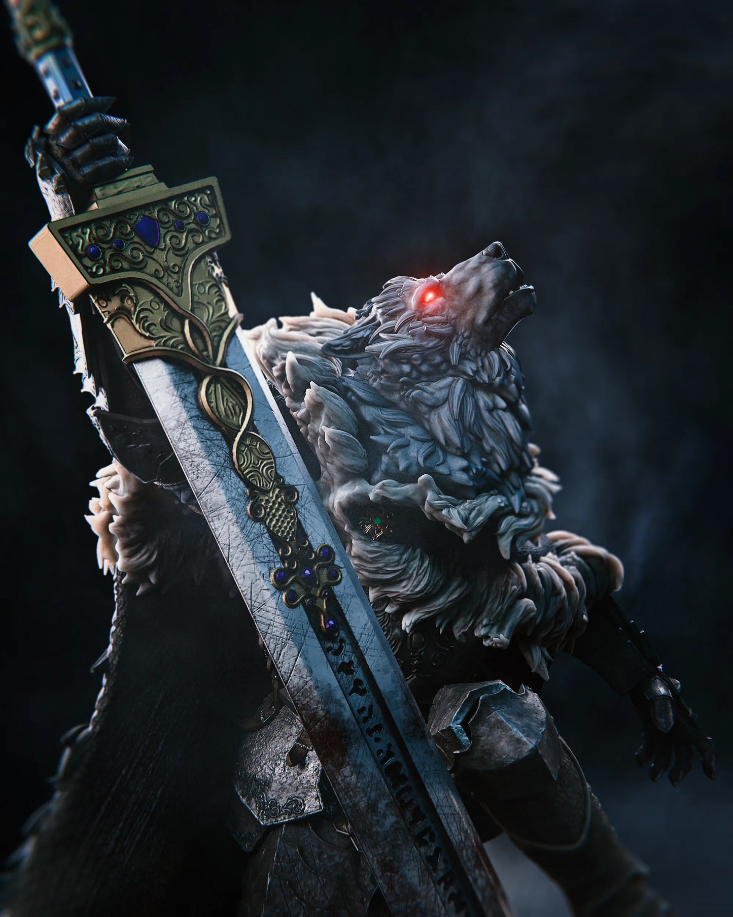 1:12 Half-Wolf Knight | Resin Garage Kit Figure Game Fan Art | CA 3D Studios