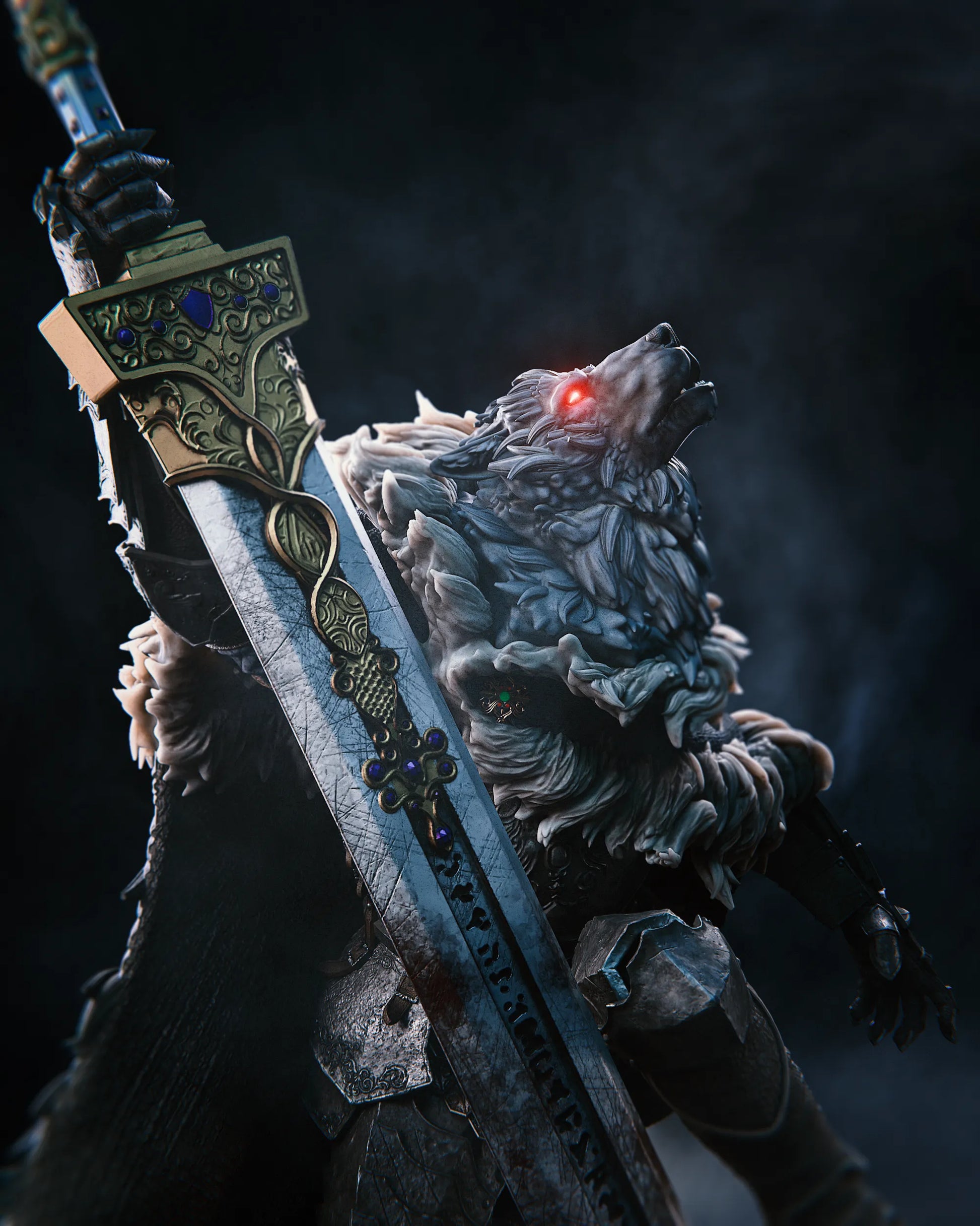 1:12 Half-Wolf Knight | Resin Garage Kit Figure Game Fan Art | CA 3D Studios