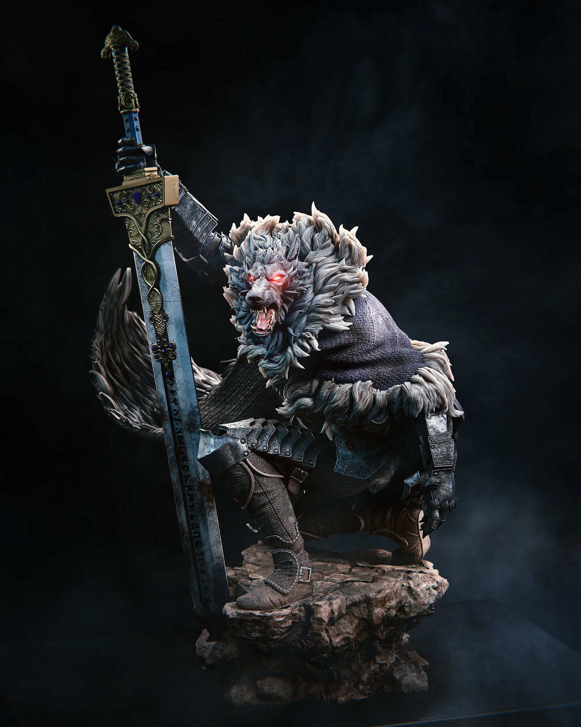 1:12 Half-Wolf Knight | Resin Garage Kit Figure Game Fan Art | CA 3D Studios