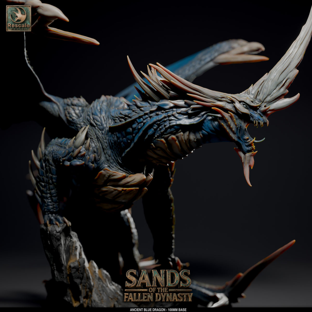 Blue Dragon Elder | D&D TTRPG Mini | Rescale Miniatures