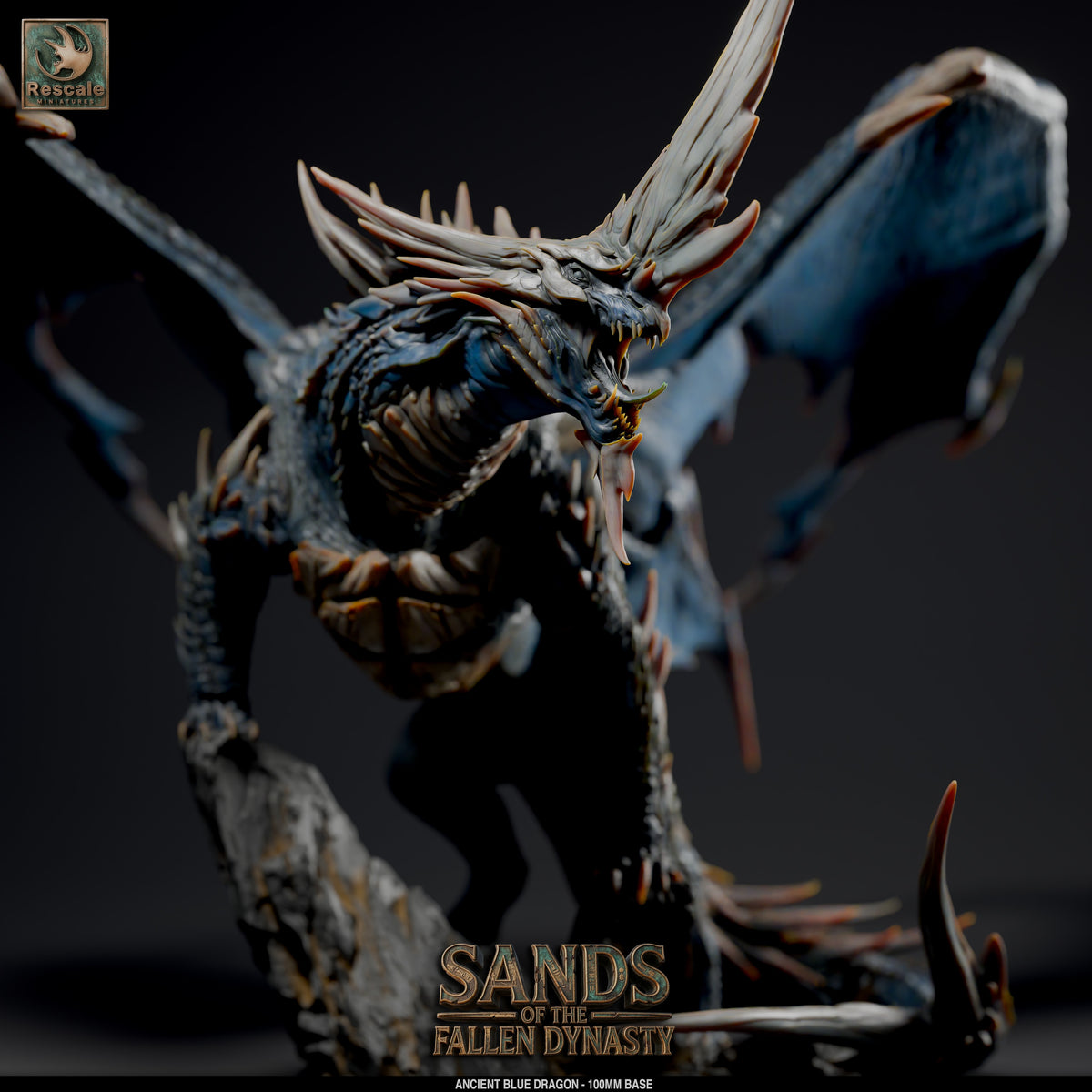 Blue Dragon Elder | D&D TTRPG Mini | Rescale Miniatures