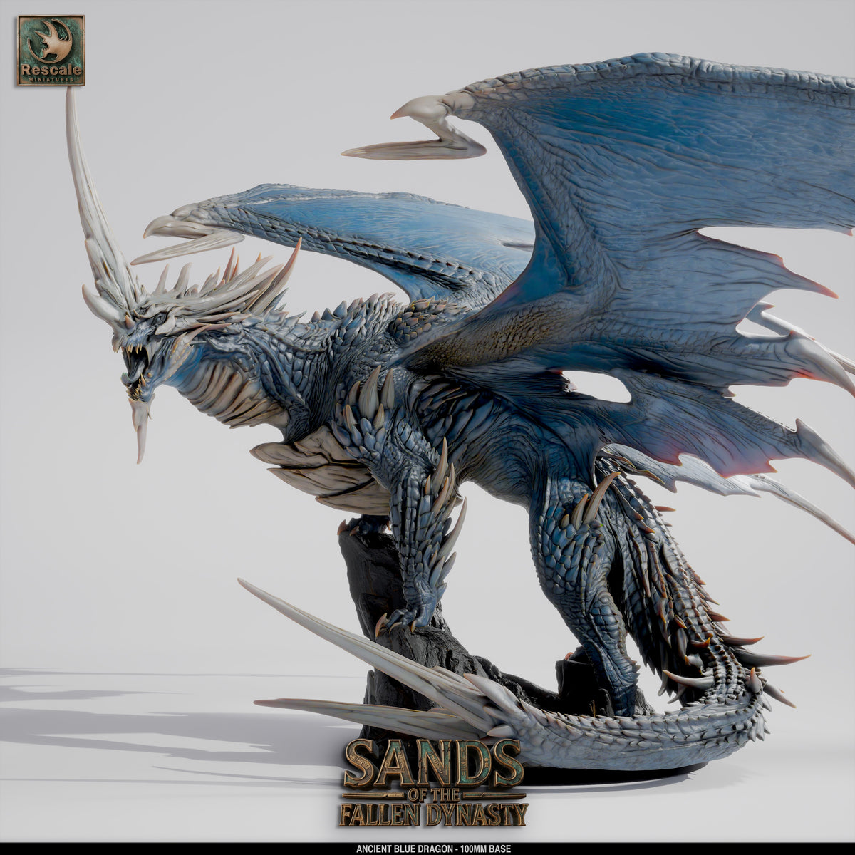 Blue Dragon Elder | D&D TTRPG Mini | Rescale Miniatures