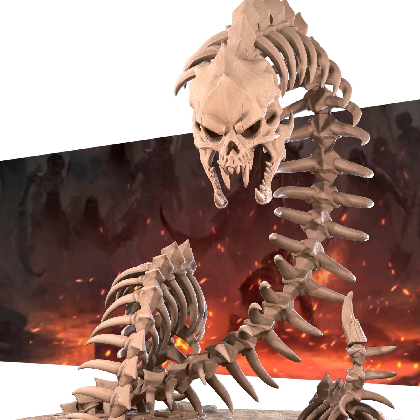 Bone Naga | D&D TTRPG Miniature | Bite the Bullet