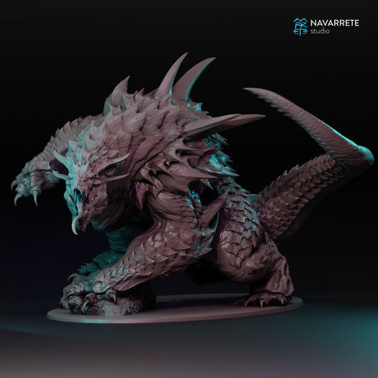 Miniature of Bravhulg, the Worm of Vorgath from Navarrete Studio by Tattles Told 3D, showing detailed fantasy creature design.