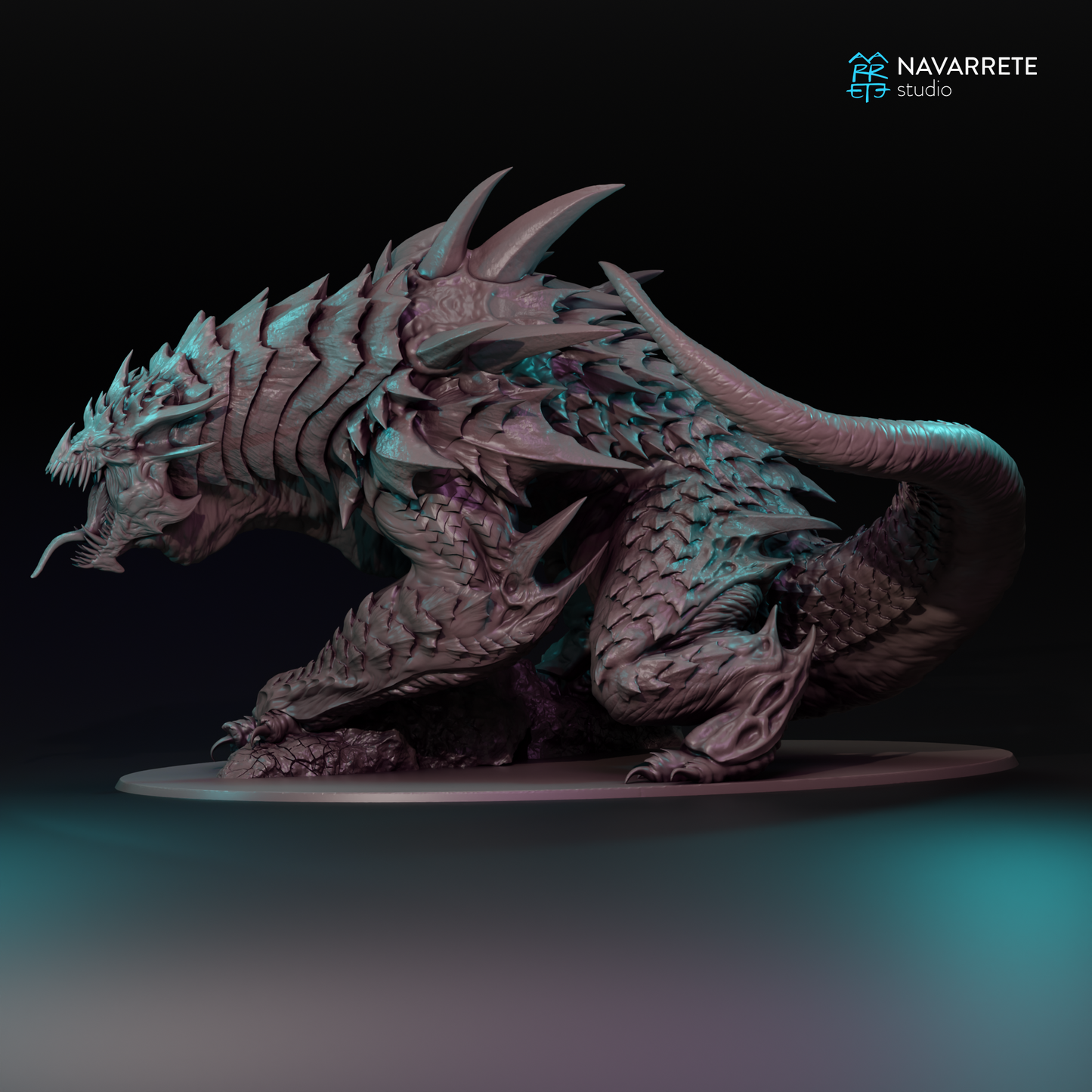 Detailed image of Bravhulg, the Worm of Vorgath miniature by Tattles Told 3D, featuring intricate sculpting for tabletop gaming.