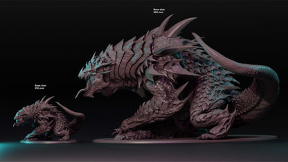 Miniature of Bravhulg, the Worm of Vorgath from Tattles Told 3D's tabletop gaming figures, detailed green creature with multiple limbs.
