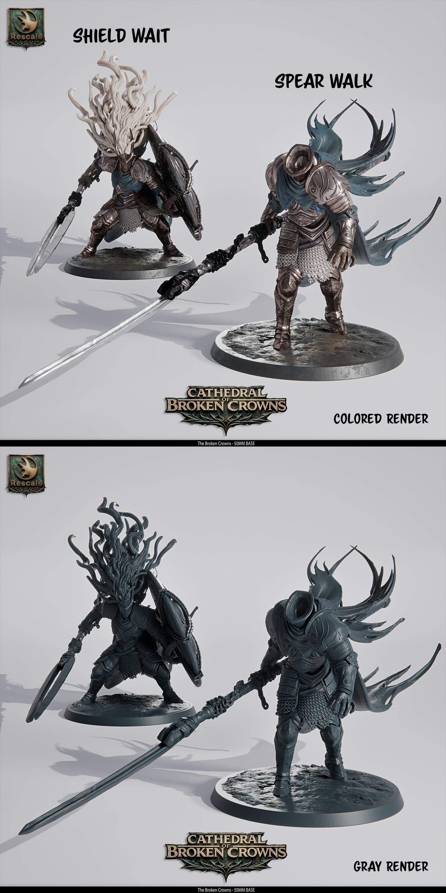 Rescaled Broken Crown miniature from Cathedral of Broken Crowns D&D TTRPG set by Tattles Told 3D, showing detailed broken crown design.