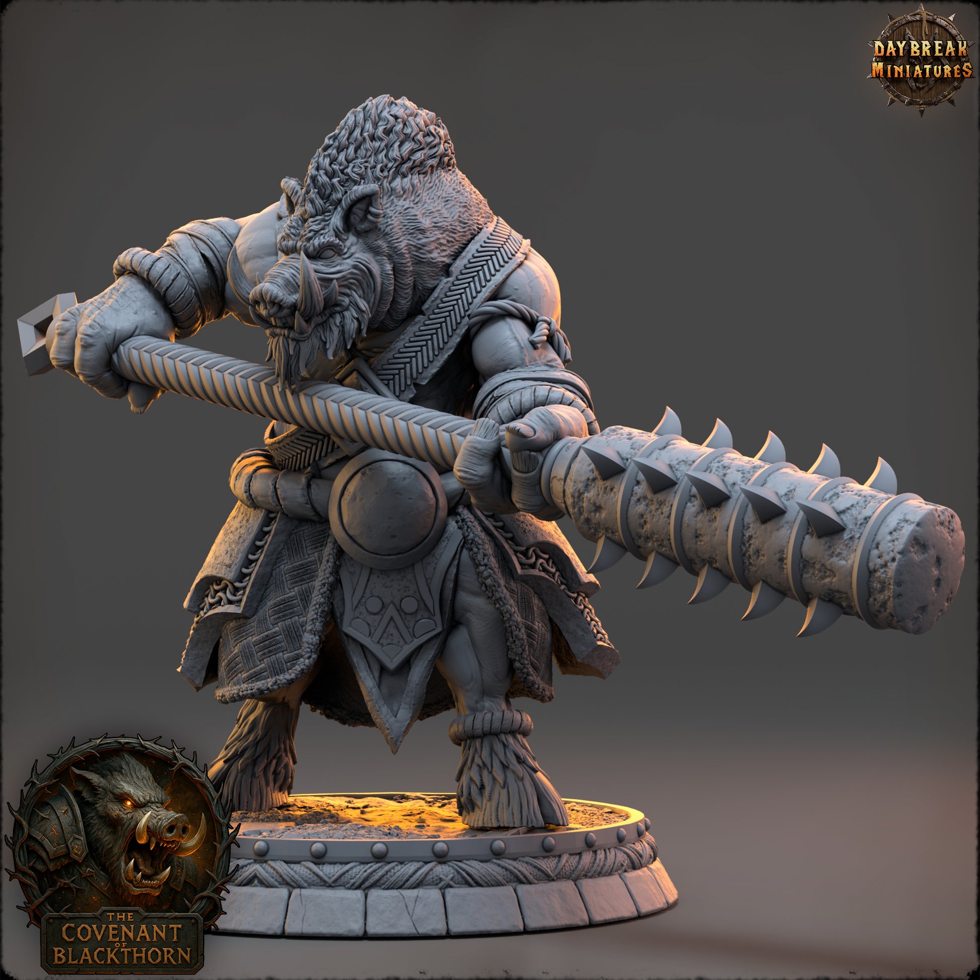 Boar Folk - The Covenant of Blackthorn | Tabletop or Display Scale | D&D Mini | Daybreak Miniatures