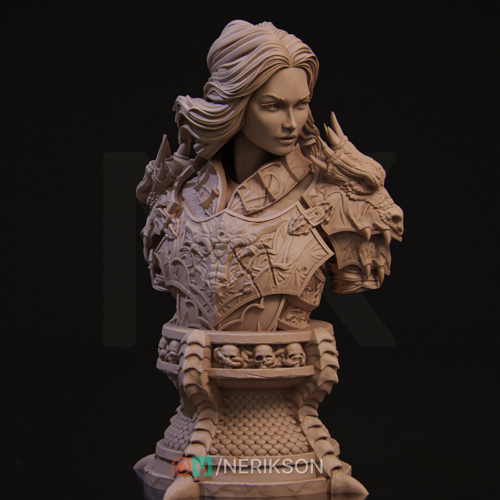 Aleehra the Dragon Knight | Garage Resin Kit Statue | D&D TTRPG Fantasy Miniature | Nerikson