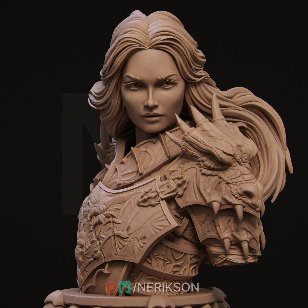 Aleehra the Dragon Knight | Garage Resin Kit Statue | D&D TTRPG Fantasy Miniature | Nerikson