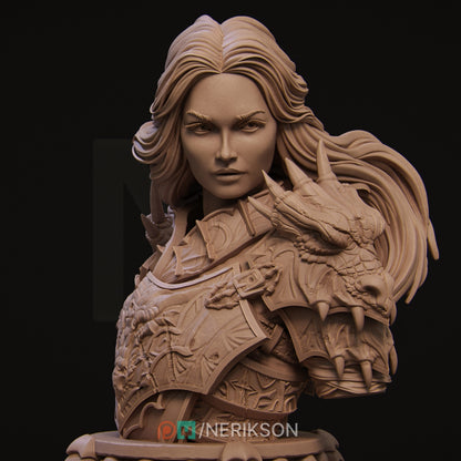 Aleehra the Dragon Knight | Garage Resin Kit Statue | D&D TTRPG Fantasy Miniature | Nerikson