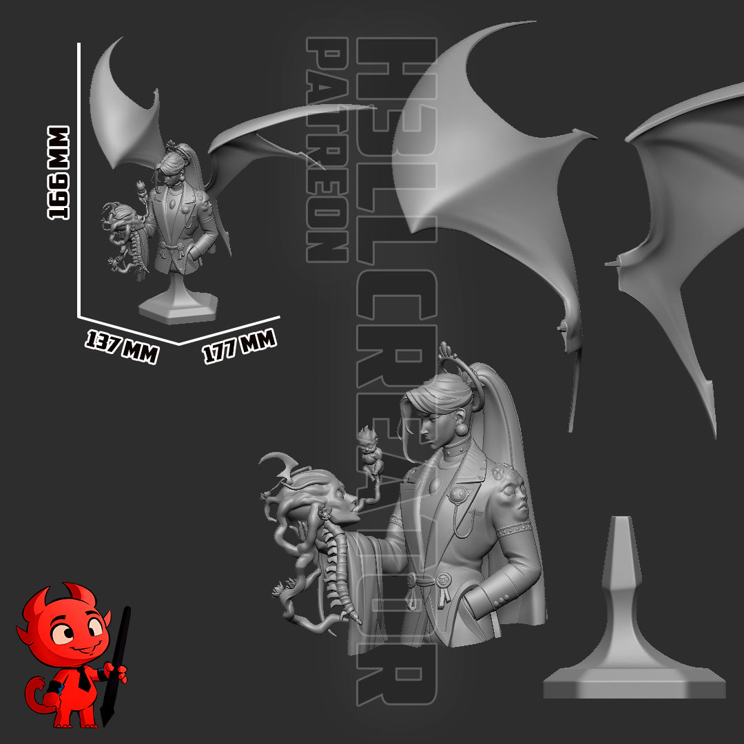 Resin garage kit figure of Chaos, The Infinite Void by Tattles Told 3D, showing a detailed bust with dark, cosmic design.