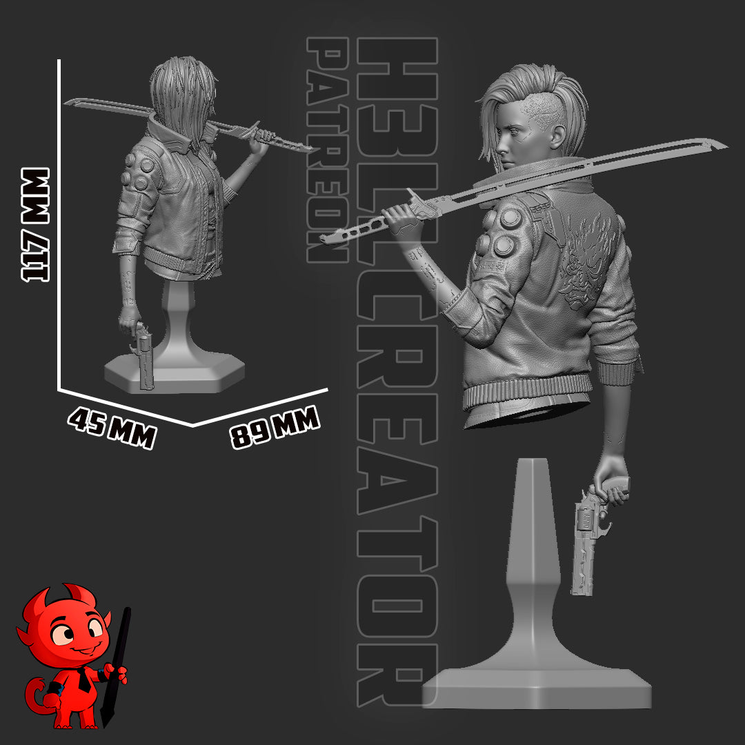 1:10 Cyber Rebel Female | Resin Garage Kit Figure Game Fan Art | h3LL creator