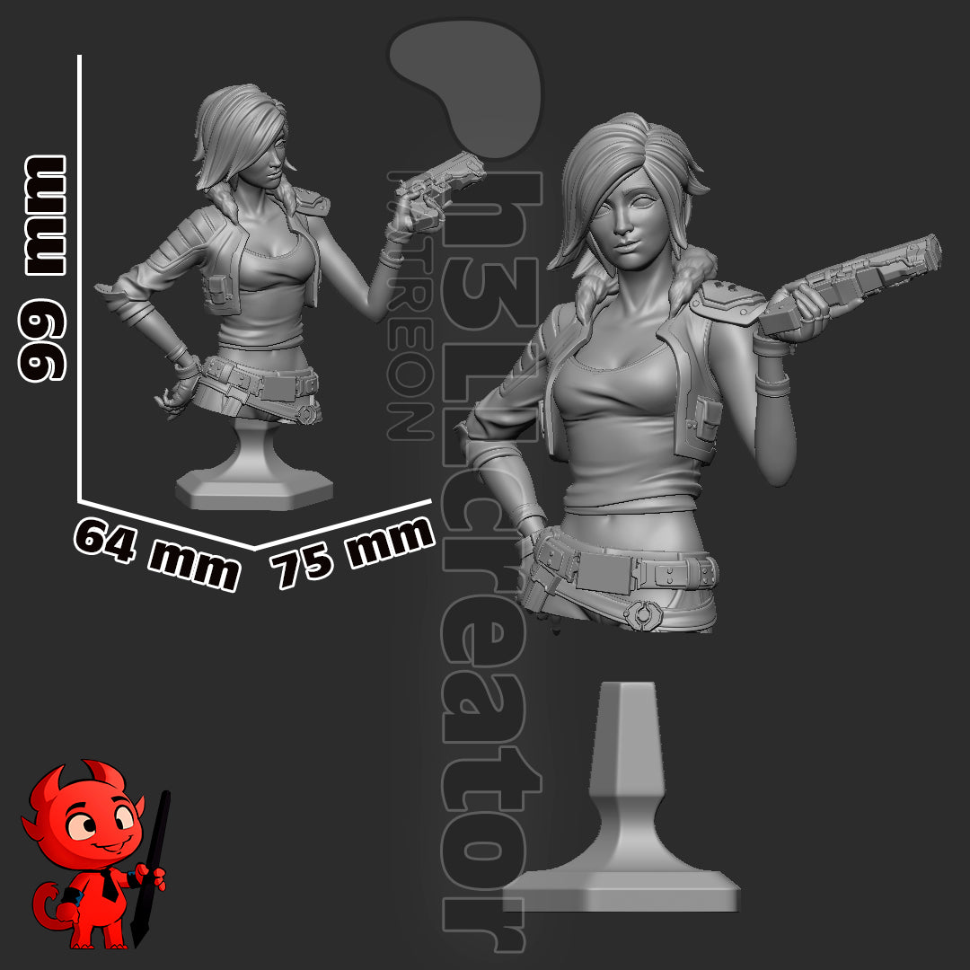 1:12 Crimson Siren | Resin Garage Kit Figure Game Fan Art | h3LL creator