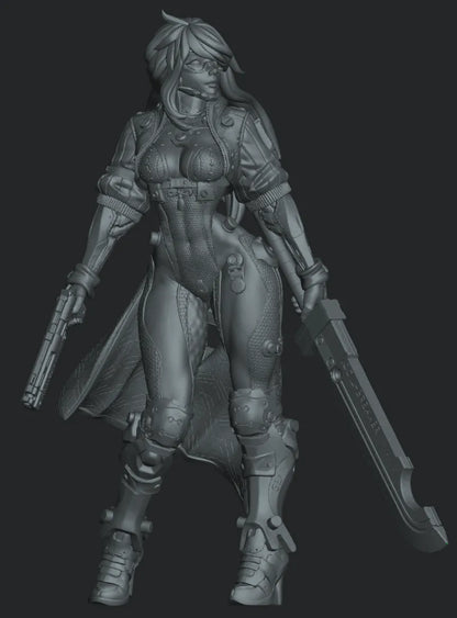 Teska Ai, Cyberpunk Soldier | Pin Up D&D TTRPG Miniature | Hardwitch Games