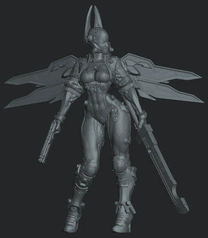 Teska Ai, Cyberpunk Soldier | Pin Up D&D TTRPG Miniature | Hardwitch Games