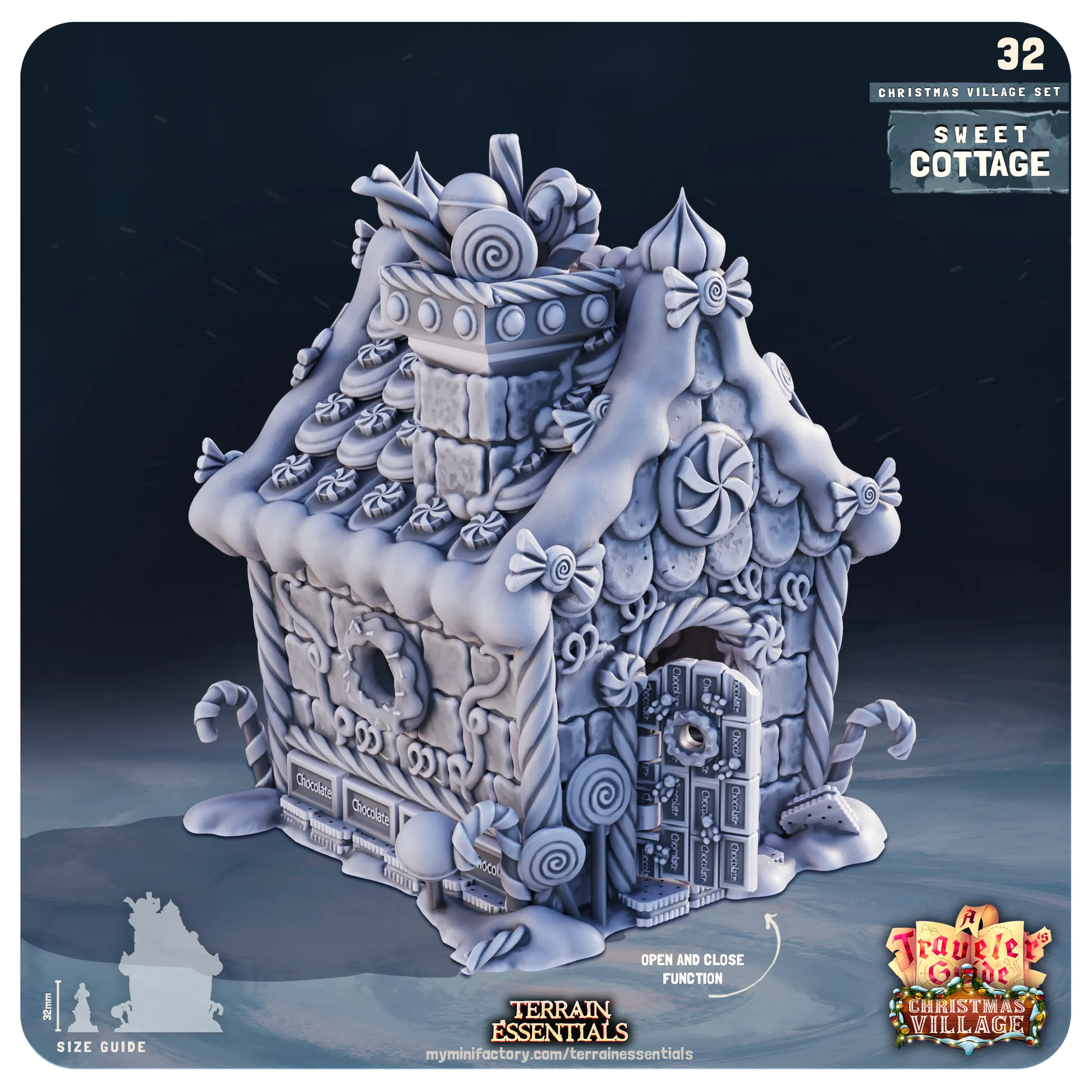 Christmas Xmas Village Set | TTRPG Scatter Diorama Dollhouse Miniature | Terrain Essentials