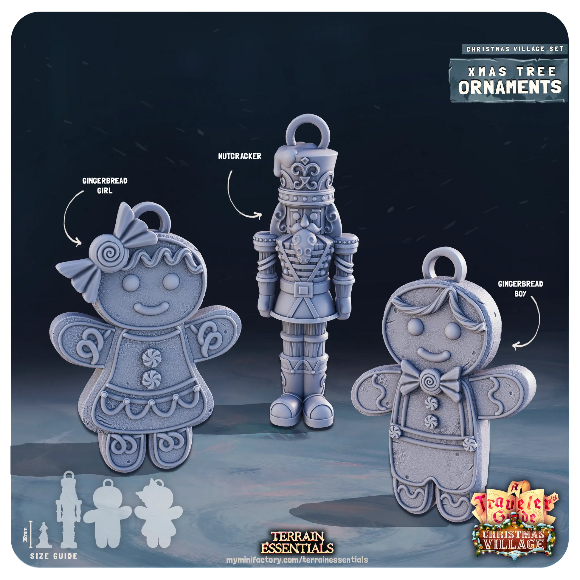 Christmas Xmas Village Set | TTRPG Scatter Diorama Dollhouse Miniature | Terrain Essentials