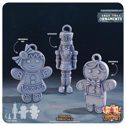 Christmas Xmas Village Set | TTRPG Scatter Diorama Dollhouse Miniature | Terrain Essentials