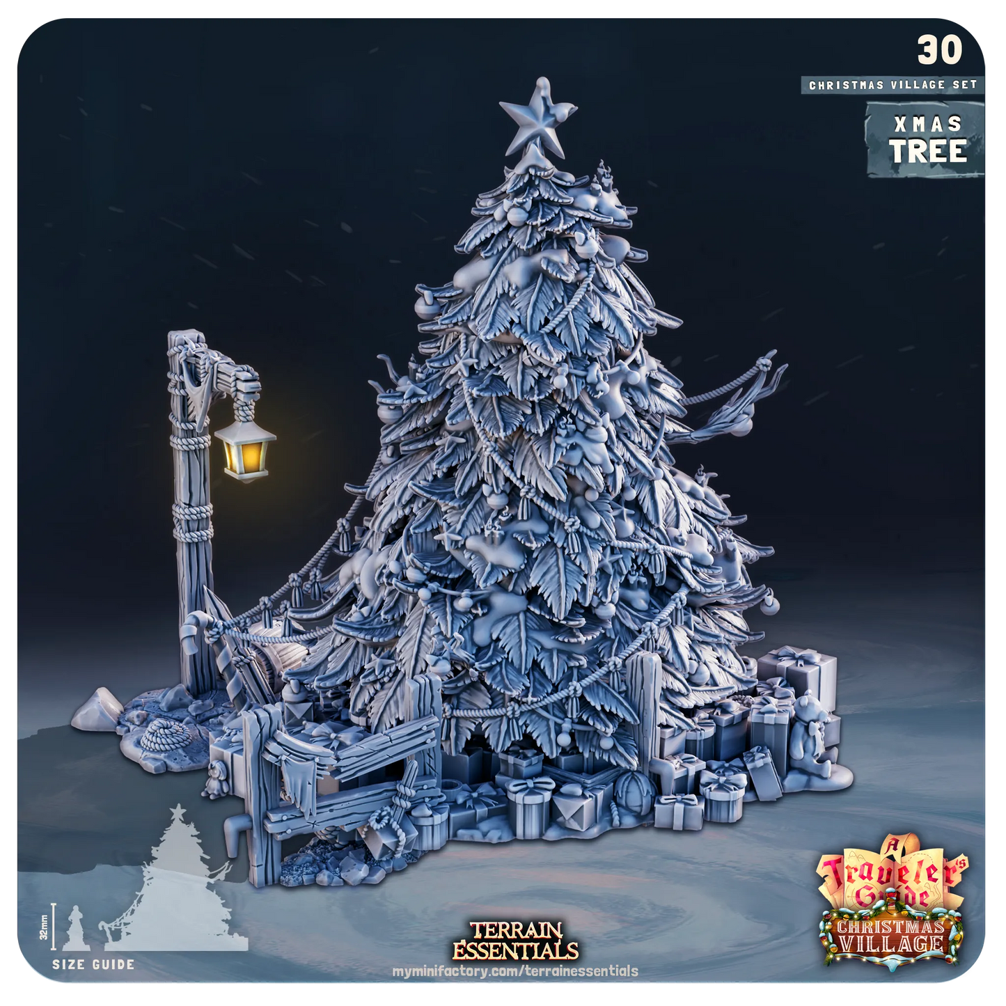 Christmas Xmas Village Set | TTRPG Scatter Diorama Dollhouse Miniature | Terrain Essentials