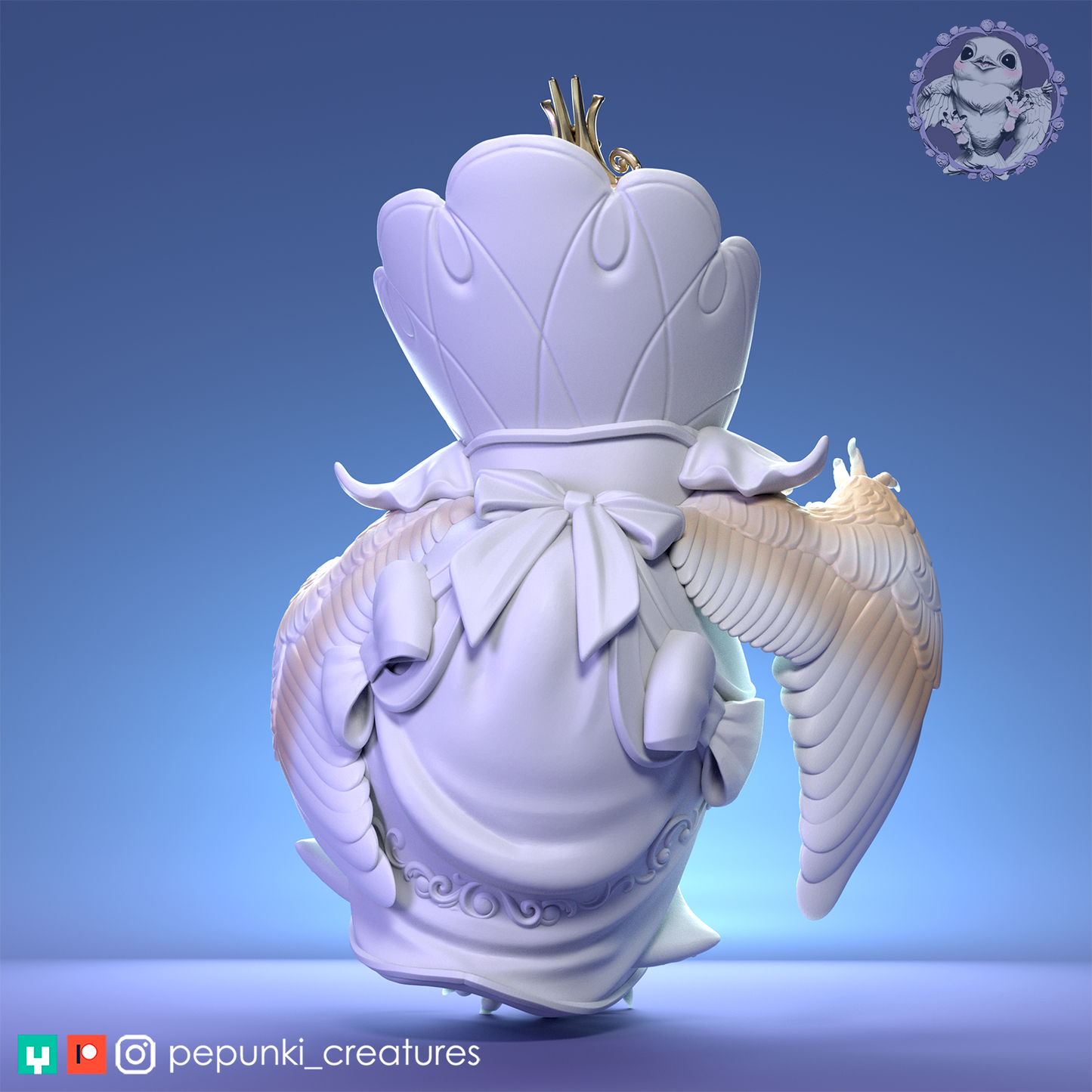 Barn Owl Princess | Tabletop or Display Scale | D&D Humblewood TTRPG Miniature | Pepunki Creatures