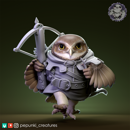 Burrowing Owl Pathfinder | Tabletop or Display Scale | D&D Humblewood TTRPG Miniature | Pepunki Creatures