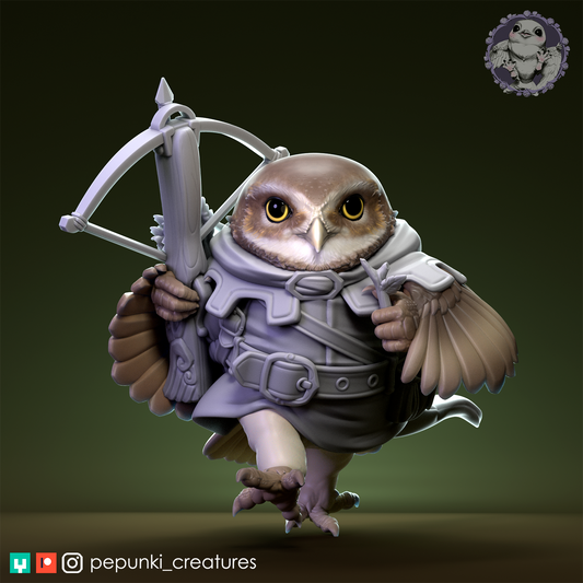 Burrowing Owl Pathfinder | Tabletop or Display Scale | D&D Humblewood TTRPG Miniature | Pepunki Creatures
