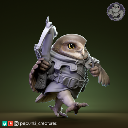 Burrowing Owl Pathfinder | Tabletop or Display Scale | D&D Humblewood TTRPG Miniature | Pepunki Creatures