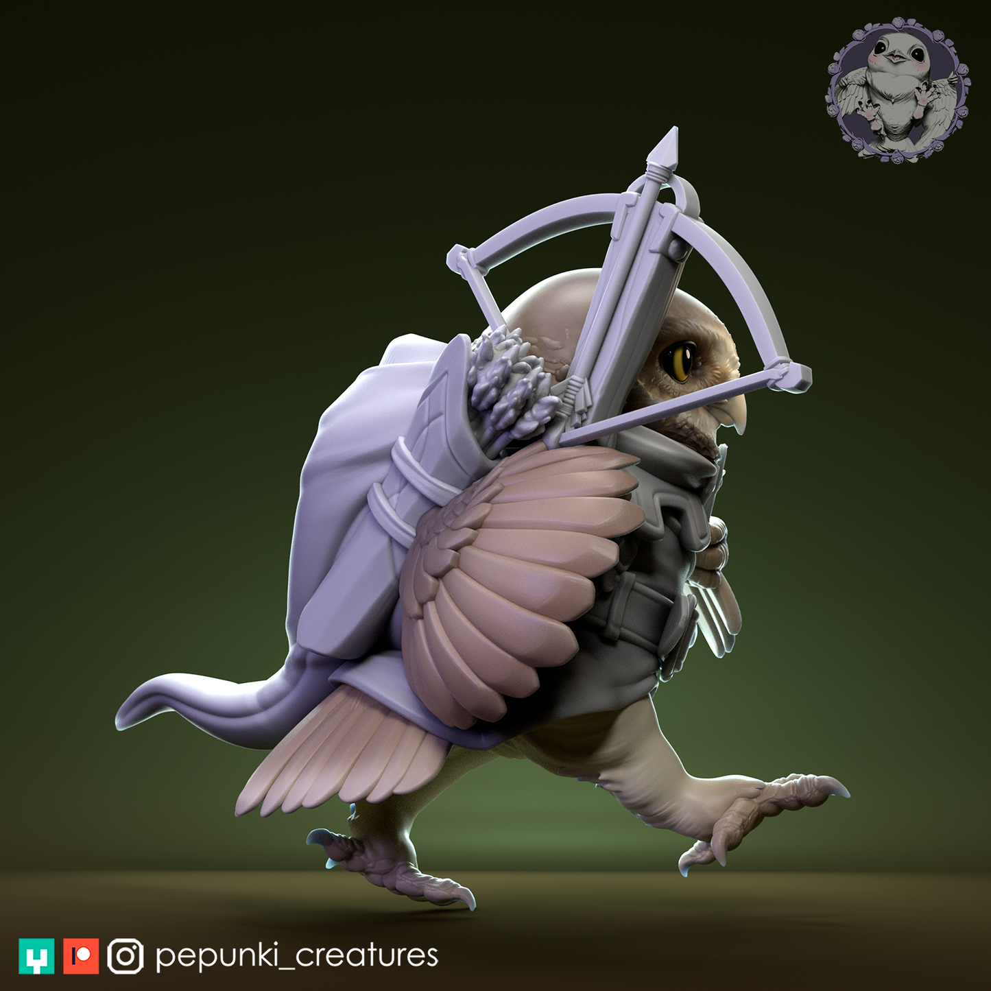 Burrowing Owl Pathfinder | Tabletop or Display Scale | D&D Humblewood TTRPG Miniature | Pepunki Creatures