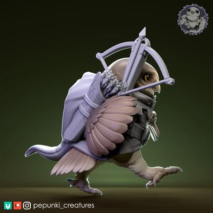 Burrowing Owl Pathfinder | Tabletop or Display Scale | D&D Humblewood TTRPG Miniature | Pepunki Creatures