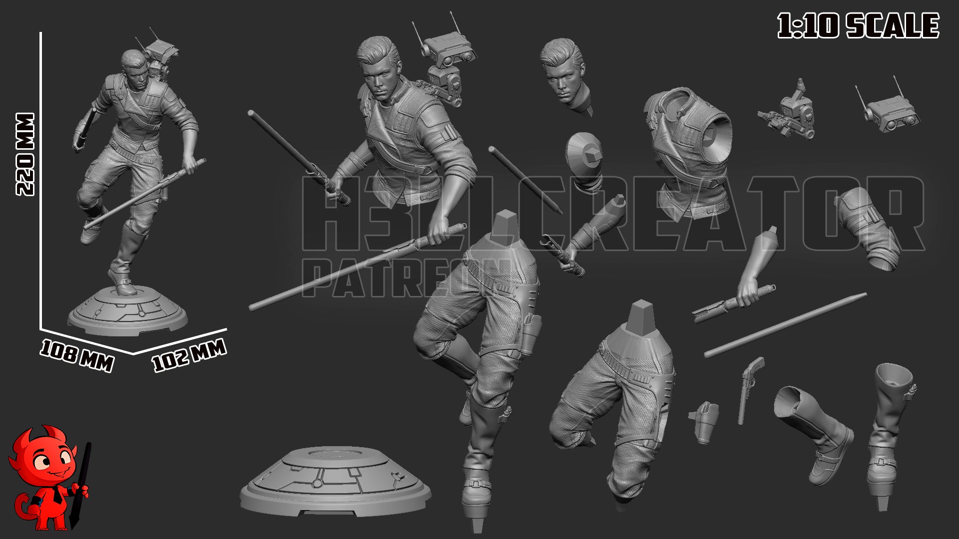 1:12 Galactic Survivor | Resin Garage Kit Figure Game Fan Art | h3LL creator