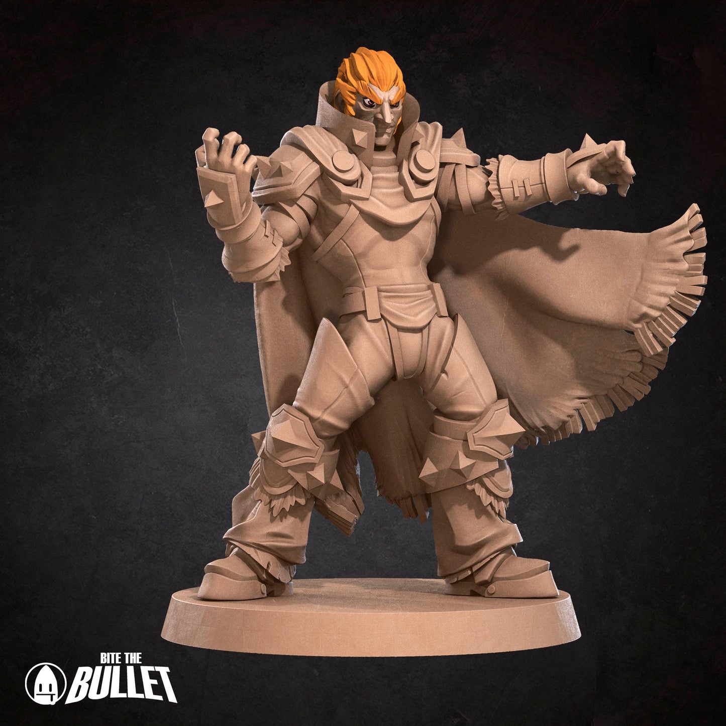 Calamity King D&D TTRPG miniature by Tattles Told 3D, detailed fantasy figure with intricate armor and regal pose.