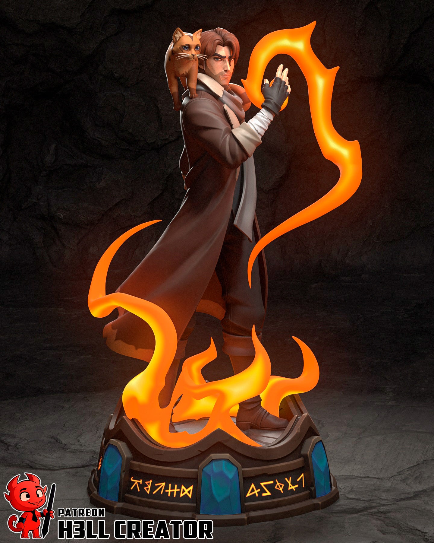 Arcane Fire Mage | Resin Garage Kit Figure Game Fan Art | h3LL creator