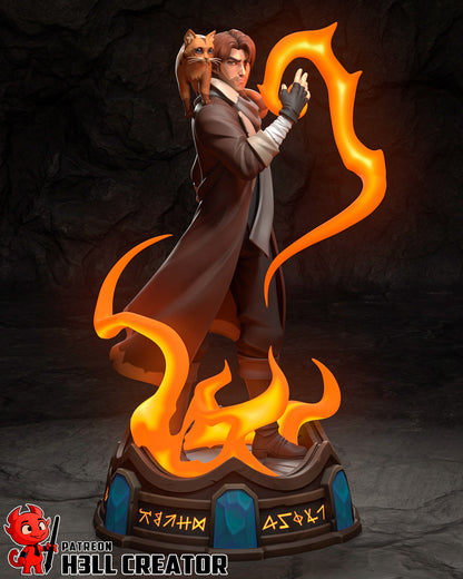 Arcane Fire Mage | Resin Garage Kit Figure Game Fan Art | h3LL creator