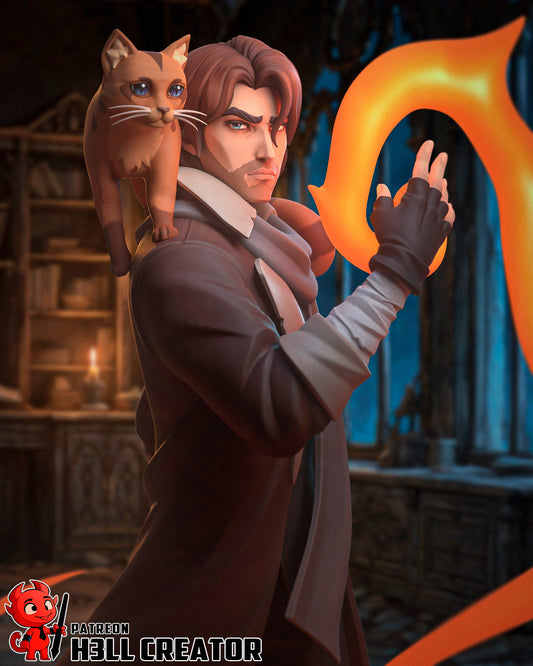 Arcane Fire Mage | Resin Garage Kit Figure Game Fan Art | h3LL creator