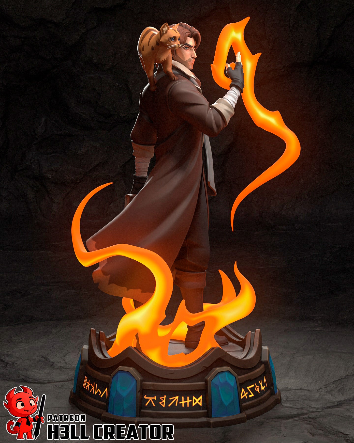 Arcane Fire Mage | Resin Garage Kit Figure Game Fan Art | h3LL creator